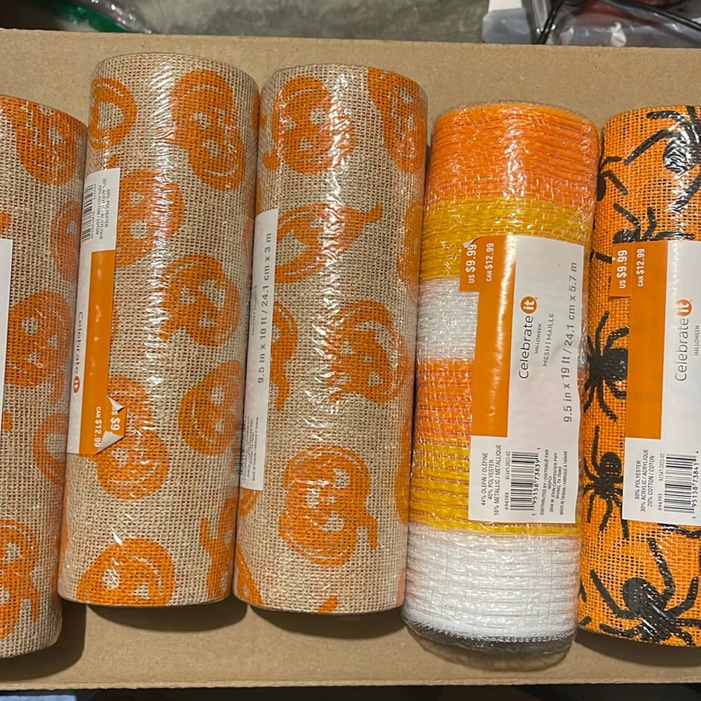 5 Halloween mesh 9.5in x 10ft craft, decor , gifts